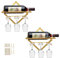 2pcs Portabottiglie da parete in metallo, con supporto portabicchieri può contenere bottiglie di champagne e vino, portabottiglie per parete del bar della cucina di casa