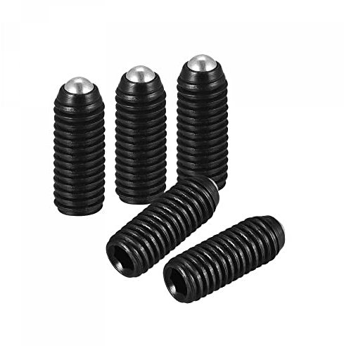 sourcing map Ball Point Set Screws, 10pcs M5 x 16mm High Carbon Steel Metric Spring Hex Socket Grub Screw
