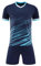 inlzdz Kinder Trainingsanzug Jogginganzug Zweiteiliger Kurzarm Sportshirt Laufshirt Shorts Set Kurze Sporthose Jogginghose Sommer Sportbekleidung Fitness Sport Outfits Dunkelblau 140-146