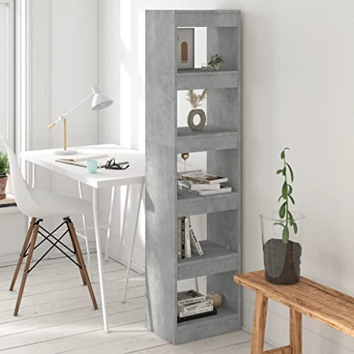 ZQQLVOO Scaffale a cubo Vetrina portaoggetti autoportante Libreria/Divisorio Grigio Cemento 40x30x166 cm Per il soggiorno, l'ufficio, la camera da letto, il bagno