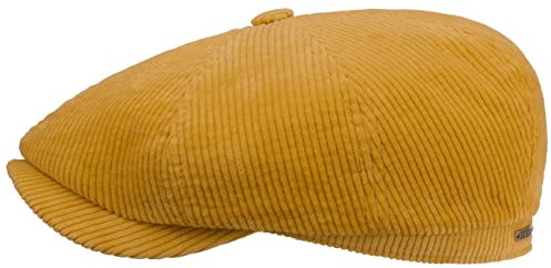 Stetson Hatteras New Classic Cord Flatcap Schirmmütze Ballonmütze Herren - Made in The EU mit Schirm, Futter Herbst Sommer Frühjahr Winter Frühling-Sommer Herbst-Winter - S (54-55 cm) gelb