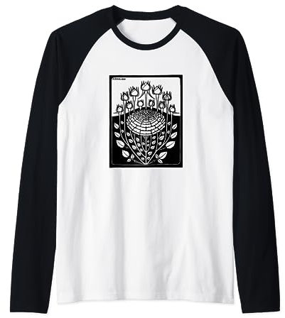 Rose Bush By Julie De Graag Dutch Art From 1919 Raglan Baseball Tee