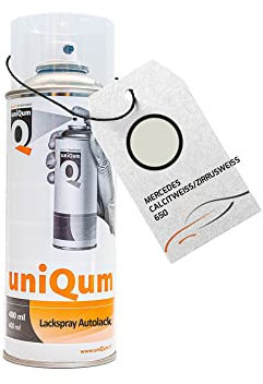 uniQum Autolack Spraydose fürs Auto für MERCEDES CALCITWEISS/ZIRRUSWEISS 650 Autolack Reparatur 400 ml