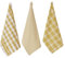 Penguin Home Set of 3 100% cotton Kitchen Towels, Eco Friendly Sustainable Tea Towels Stylish with Different Pattern, Size - 50x70 cm Colour - Yellow & White Dish Towels