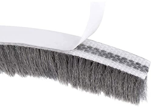 TA-VIGOR Brush Weather Stripping, 5m(L) x 7mm(W) x12mm(T) Adhesive Felt Door Seal Strip Pile Weatherstrip, High-Density Brush Strip Draught Excluder for Window Door
