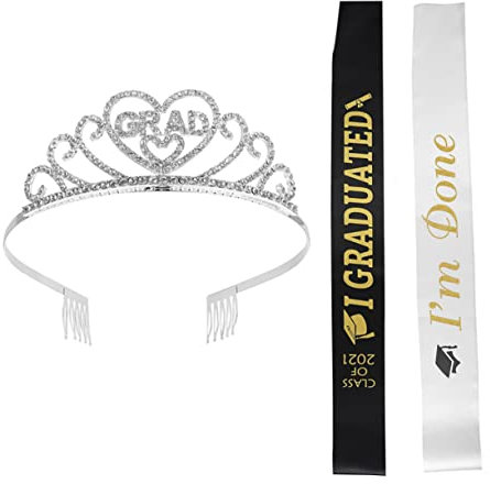 LABRIMP Haarschärpen-Set mit Krone 3-teilig für die Braut zur Hochzeit Party-Dekoration