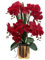 CXGS Künstliche Orchideen, Real Touch-Qualität, Kunstorchideen in Keramikvase, 53 cm, künstliche Phalaenopsis-Blume für Kunstblumenarrangement, Heim- und Innendekoration, Rot