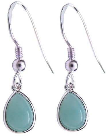Ohrringe Tropfenform Amazonit grün 925 Sterling Silber