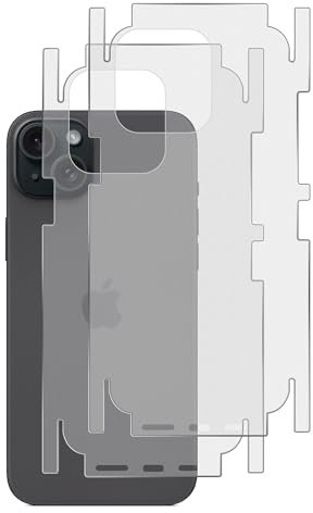 GIOPUEY[2 Stück Rückseite Folie Kompatibel mit iPhone 15, iPhone 15 Rückseite Schutzfolie, Weiches TPU, Dünn, Matte Textur, Schützende Grenze - Translucent