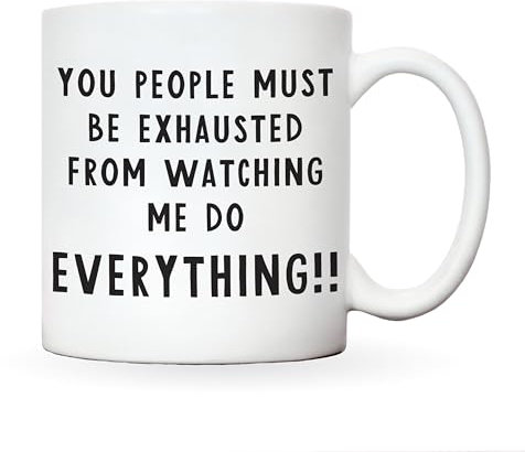 Funny gifts for work colleague gifts for women or men, funny mugs for women, novelty mug silly gifts, work bestie gifts, funny leaving gifts (Exhausted)