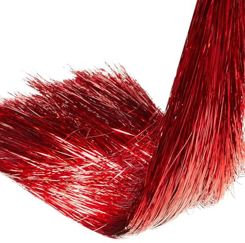WILLBOND 5000 Strands Icicles Tinsel Christmas Tree Foil Fringe Strands Winter Home Decorations for Holiday Party Birthday Wedding (Red)