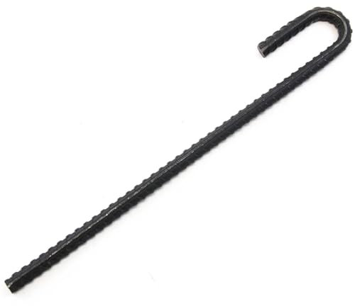 20 Pack Thick Steel Rebar Ground Stakes Anchor Landscape Garden Deer Chain Link Fence J Hook Heavy Duty 12 Inches