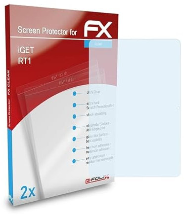 atFoliX Schutzfolie kompatibel mit iGET RT1 Folie, ultraklare FX Displayschutzfolie (2X)