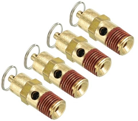 PATIKIL 1/4 Male NPT Safety Valve, 4 Pack Air Pressure Release Valve for Air Compressor, 200PSI Set Pressure