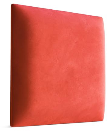 Muralo - Velvet Wall Cushion Fabric Lined Panel for Bedroom Living Room Bed Wall Cushion Bed Headboard Lumbar Cushion Modern Luxury Red 50x50cm