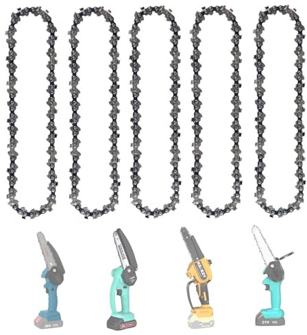 WIRSHO 5 Stk. 6 Zoll Kettensäge Kette 1/4 37 Antriebsglieder Kettensäge Kette für 6 (15 cm) Kettenführungen Sägeketten Ketten für Mini Kettensäge in Gartenbaum Landwirtschaft, Bäume Schneiden