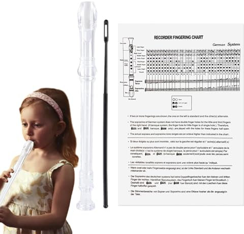 Rurunklee Flauta de pico soprano para, instrumento de flauta de pico para principiantes | Clarioneta para principiantes con llave G de 8 agujeros - Instrumento musical para ahorrar trabajo, grabadora