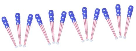 TOYANDONA 12stücke Aufblasbare Baseballschläger Partydekorationen Für Unabhängigkeitstag Amerikanische Flagge Einfache Handhabung Für Feiern Und Spiele Material Lang