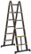 HOMCOM 3.8M Duo Aluminium Ladder with 12 Non-Slip Steps, Tool Holder Herringbone Deployed Extendable DIY with Climbing Platform, Yellow