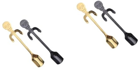 Mikinona 4 Stück Zuckerlöffel kreativer -Design-Löffel Kaffeelöffel küchenbesteck kaffelöffel restaurant zubehör esspressolöffel creatin scoop swor hängender Löffel Edelstahllöffel