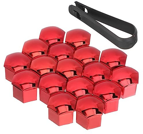 SOESFOUFU 20St Radmutterschutz Radmutterkappen Laschen-Schraubkappen Radmutter deckt Rad ab Autoteil pezzettino schraubdeckel Radmutter Staubkappen Werkzeug zur Radmontage Plastik rot