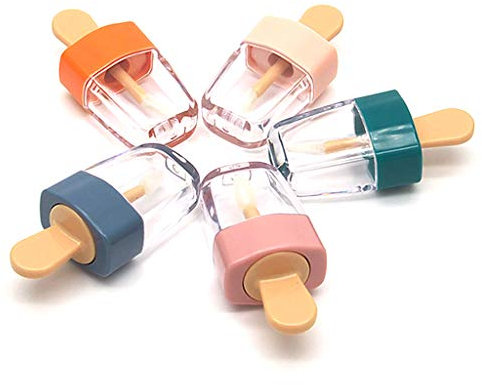 6 Eiscreme Form Transparent Lipgloss Röhre Leerer Lippenbalsam Behälter