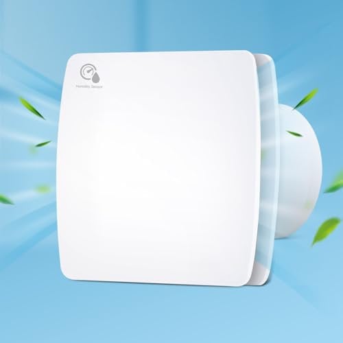 YIBONIKA Badlüfter 100mm mit Feuchtigkeitssensor & Nachlauf, ≤34db Leiser Abluftventilator mit Rückstauklappe Wandventilator Lüfter 95m³/h für Wand-, Decken- & Fenstermontage