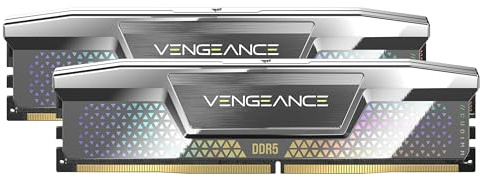 CORSAIR VENGEANCE DDR5 CUDIMM 48GB (2 x 24GB) DDR5 Fino a 8400MHz CL40-52-52-135 1.40V Intel XMP Memoria per Computer Desktop – Argento (CMKC48GX5M2X8400C40)