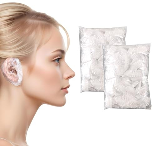 200 Pcs Ear Covers for Shower Ear Shower Caps Ear Covers Ear Covers for Hair Dying Earring Covers for Swimming Waterproof Ear Covers for Showering,for Practical Tools to Cover your Ears when Showerin