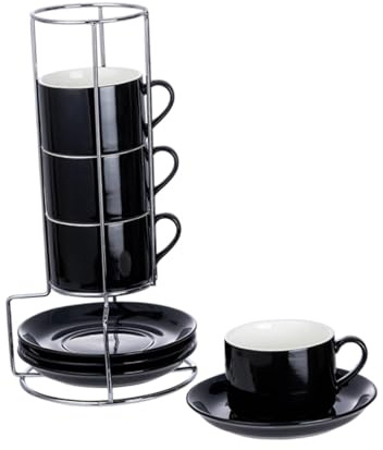 SiaBiced Tasses à Expresso Peu Encombrantes avec Support En Métal pour Boissons Au Café, 5OZ