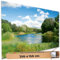TRIOSK Sichtschutz Garten Deko Zaun Plane Blickdicht groß mit Zaunblende Motiv Fluss Ufer Wasser Wiese für Balkon Terrasse Zaunelement Doppelstabmatten Gartenzaun PVC 250x150 cm