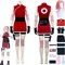 bbganlian Anime Charakter Haruno Sakura Cosplay Kostüm Outfit Rollenspiel Uniform Komplettes Set Halloween Karneval Party Dress Up Anzug mit Perücke Kopfschmuck für Frauen (XXXL)