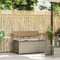 Homgoday Gartenbank mit Stauraum und Kissen Hellgrau Poly Rattan Parkbank Sitzbank Balkonbank Terrassenbank Relaxbank Gartenbank Gartenmöbel für Garten Terrasse Balkon