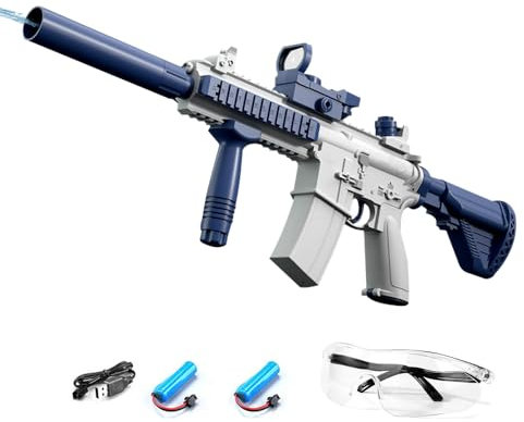 XPJBKC Elektrische Wasserpistole für Erwachsene, M416 EIN-Knopf Automatische Spritzpistolen, 370 + 120 CC, Automatische Wasserpistole mit Wiederaufladbare Batterie, für Sommer Schwimmbad Party