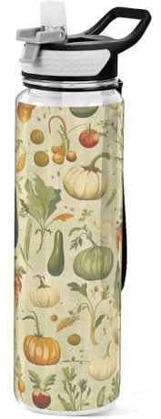 Ewusp Borraccia sportiva vintage con cannuccia e coperchio, 1000 ml, a prova di perdite, riutilizzabile, in Tritan, senza BPA, tazza da viaggio per palestra, fitness, ciclismo, scuola, ufficio