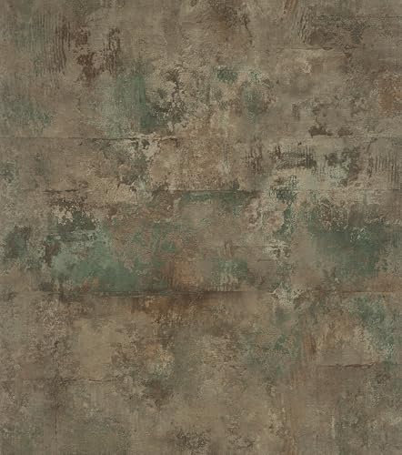 Rasch tesa Selbstklebende Tapete Atlas 371529 - Schnell, einfach, sauber - Industrial Betonoptik in Grau und Braun. Echte Tapete - 6,00m x 0,53m
