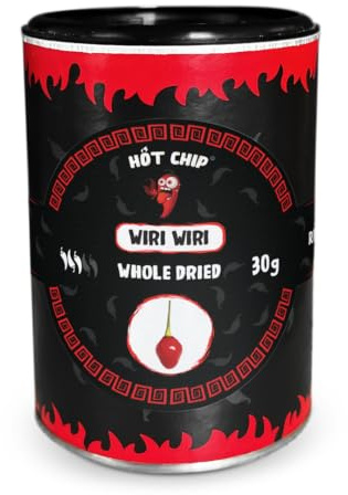 HOT CHIP Wiri Wiri Getrocknete Chili-Schoten – 30g – 150.000 SHU – Extrem scharf & fruchtig – Original aus Ecuador – Ideal für karibische Gerichte, Salsas & Schokoladendesserts