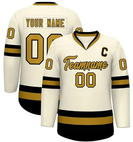Generisch Personalisiertes Eishockey Trikot, Gestalten Sie Ihr Hockey-Trikot mit Ihrem Namen/Team/Nummer, Eishockey Geschenke für Jungen Herren Fans Jugend Stil