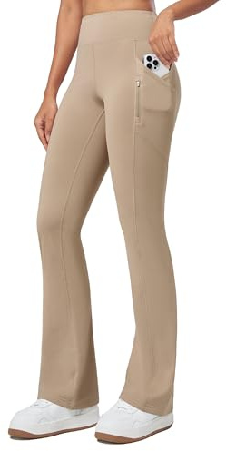 WILLIT Damen Thermoleggings Winter Yogahose mit Reißverschlusstaschen Hoher Bund Wasserabweisend Warm Thermohose Gefütterte Fleecehose