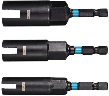 3pcs Wing Nut Driver Set, 9/12/15mm Wingnut Socket Bits with 1/4 Hex Shank Heavy-Duty Steel Eye Bolt Tool for Wire Twisting Screw Hook