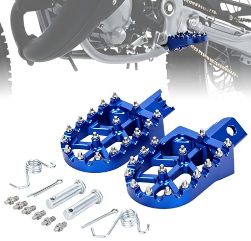 Repose-Pieds Moto CNC Aluminium Enduro pour Yamaha DT50R/SM 1998-2011 Bleu | Structure CNC en Aluminium, Usage Moto Cross, Usage Enduro, Compatible avec Yamaha DT50R/SM 1998-2011