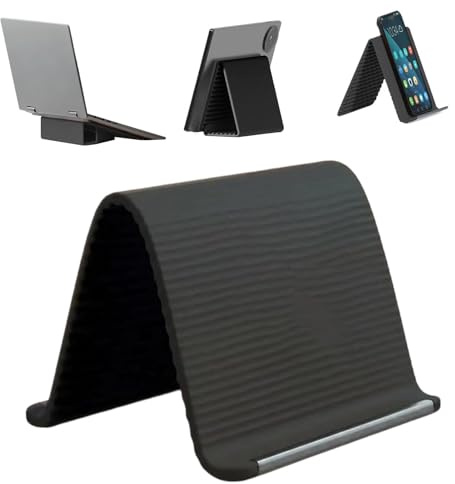 Tragbarer Faltbarer Handyhalter Silikon, 10X20CM Faltbarer Handy Tablet Ständer, Rutschfester Handy Halter Schreibtisch, Mehrfach Verstellbarer Handyhalter Schreibtisch, für Tablets & Laptops