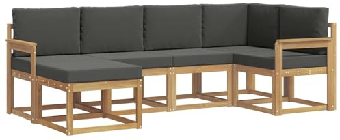vidaXL Outdoor-Sofagarnitur 6 pcs Weiß und Anthrazit Polyester, Garten-Sofa, modernes Outdoor-Komfort-Set, langlebige Sitzgarnitur für Entspannung und Terrasse