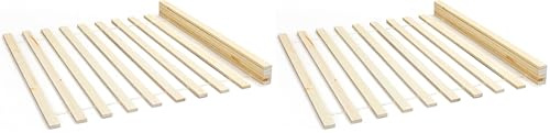 Inter Link - Lattenrost 90 x 200- Lattenrost auf Rolle - Latten für Einzelbett - Massivholzkiefer - Natur - BxTxH: 200x90x2 cm (Packung mit 2)