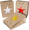 HEKU 24er Set Hochwertige Geschenktaschen aus Papier, Stern-Motiv, Metallic-Aufdruck I 3 Farben (rot, gold, silber) I Praktische Größe (23x18x10 cm), Single Star