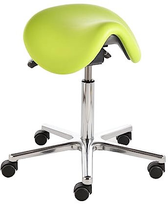 Prova Nova GmbH Sattelhocker docy® dent 4616, Sitzhöhe ca. 55-75 cm, Rollen/Bodengleiter:weiche Radbandage, Polsterdekor:Stamskin Apfel