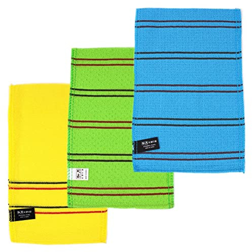 SongWol 30 Pack Korean Beauty Skin Large Exfoliating Bath Shower Towel Gloves Scrub Wash Clothes Made in Korea