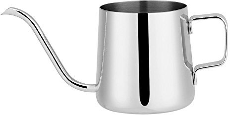 Fosa 250 ml / 350 ml Edelstahl Tropfkaffeetopf Kaffeekanne Langen Schwanenhals Auslauf Wasserkocher Tasse Tee Werkzeug(250ml+silber)