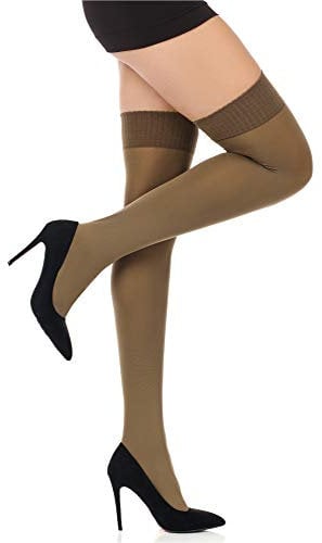 Merry Style Medias Largas Muslo Lencería Mujer MSSST8002 (Caqui, Talla única)