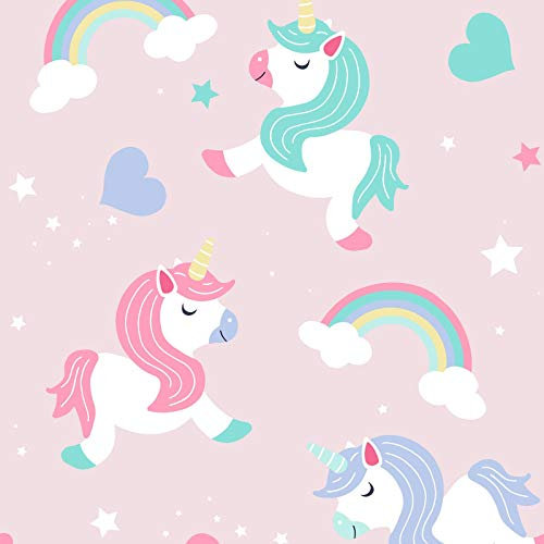 World of Wallpaper Believe in Unicorns Wallpaper Pink A365 CAO 1